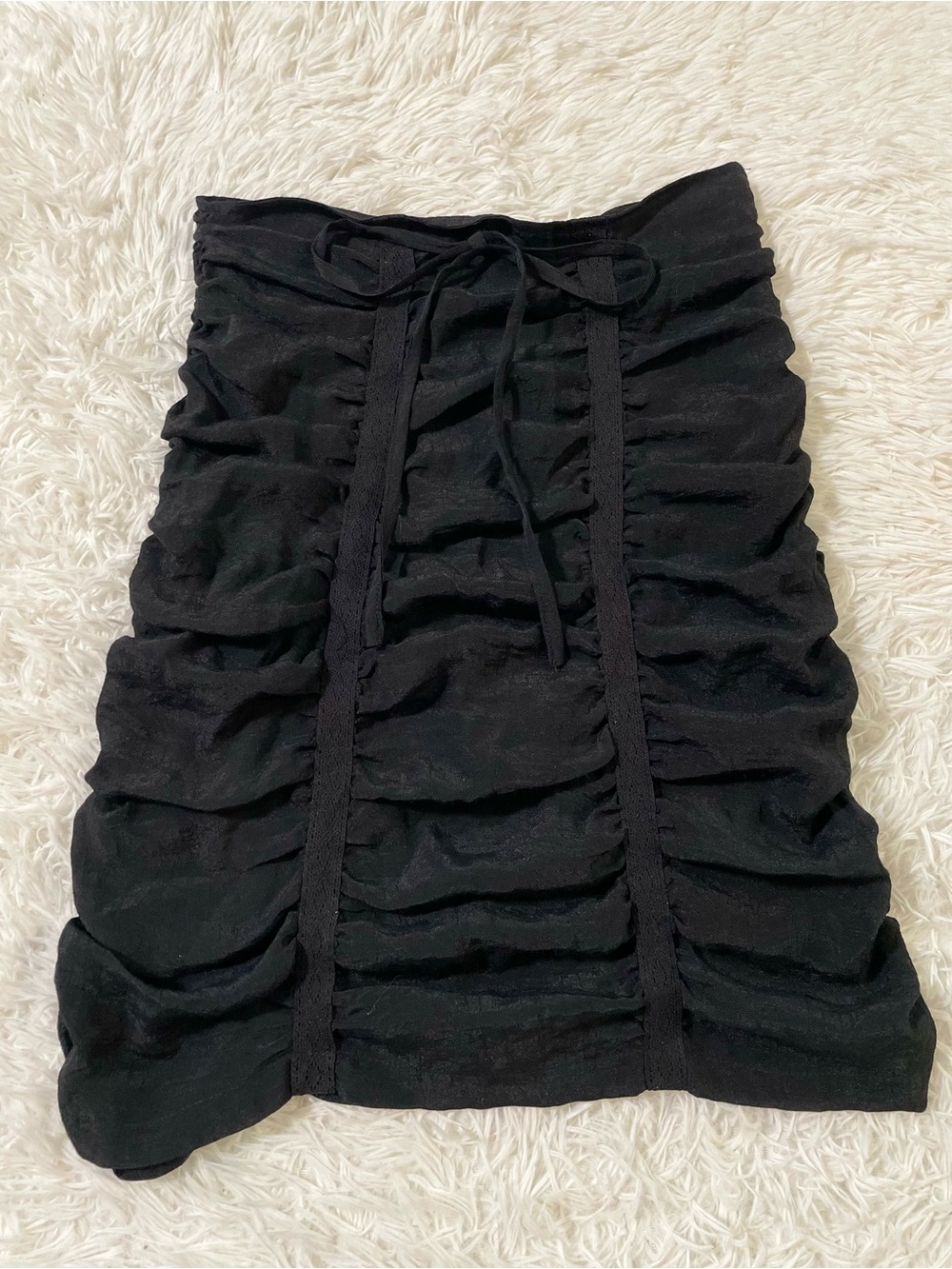 NEW Solitaire Whimsigoth Dark Fairy Grunge Hippie Steampunk Ruched Black Skirt S